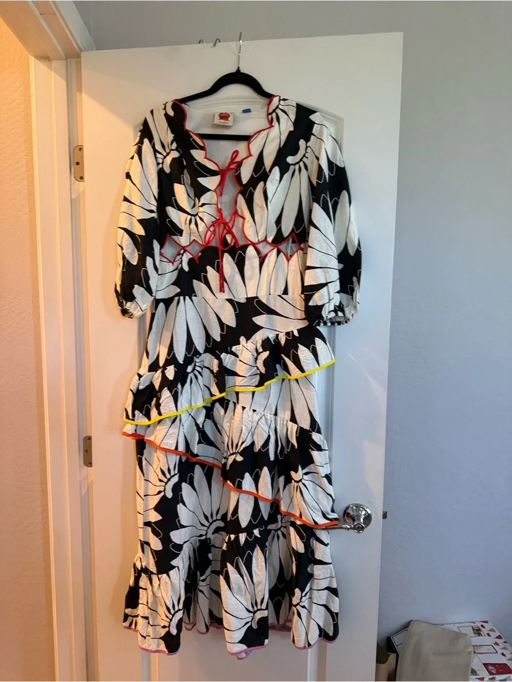 Farm Rio Cut Out Tiered Linen Maxi Dress Anthropologie